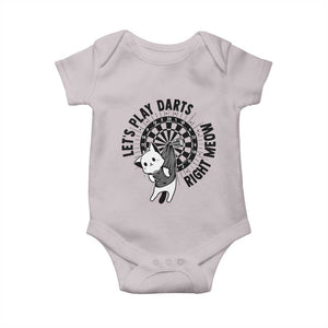 Lets Play Darts Right Meow Baby Onesie Cute Cat Dart Player Pub Game Gift TS12 Ice Gray Print Your Wear