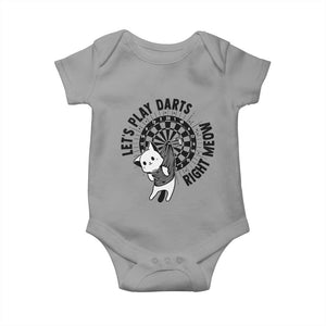 Lets Play Darts Right Meow Baby Onesie Cute Cat Dart Player Pub Game Gift TS12 Sport Gray Print Your Wear