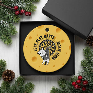 Lets Play Darts Right Meow Ceramic Ornament Cute Cat Dart Player Pub Game Gift TS12 1pc Yellow Cheese Print Your Wear