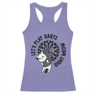 Lets Play Darts Right Meow Racerback Tank Top Cute Cat Dart Player Pub Game Gift TS12 Violet Print Your Wear