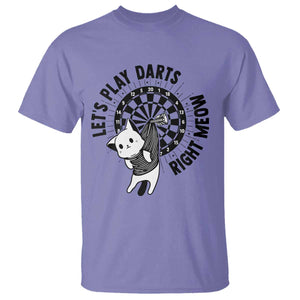 Lets Play Darts Right Meow T Shirt Cute Cat Dart Player Pub Game Gift TS12 Violet Print Your Wear