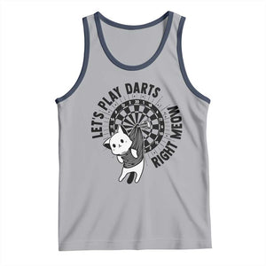 Lets Play Darts Right Meow Tank Top Cute Cat Dart Player Pub Game Gift TS12 Athletic Heather Navy Print Your Wear