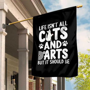 Life Is Not All Cats And Darts But It Should Be Garden Flag Funny Dartist Gift TS12 Print Your Wear