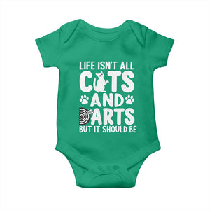 Life Is Not All Cats And Darts But It Should Be Baby Onesie Funny Dartist Gift TS12 Irish Green Print Your Wear