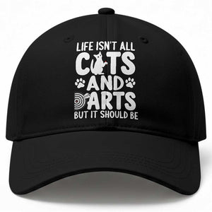 Life Is Not All Cats And Darts But It Should Be Baseball Cap Funny Dartist Gift TS12 Print Your Wear