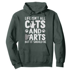 Life Is Not All Cats And Darts But It Should Be Hoodie Funny Dartist Gift TS12 Dark Forest Green Print Your Wear