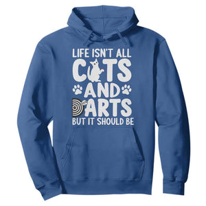 Life Is Not All Cats And Darts But It Should Be Hoodie Funny Dartist Gift TS12 Royal Blue Print Your Wear
