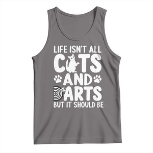 Life Is Not All Cats And Darts But It Should Be Tank Top Funny Dartist Gift TS12 Deep Heather Print Your Wear