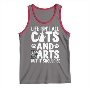 Life Is Not All Cats And Darts But It Should Be Tank Top Funny Dartist Gift TS12 Deep Heather Red Print Your Wear
