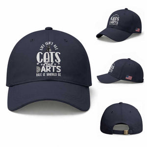 Kitty Lover Dartist Gift Baseball Cap Life Should Be Cats And Darts TS12 Baseball Cap Universal Fit Navy Print Your Wear