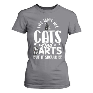 Kitty Lover Dartist Gift T Shirt For Women Life Should Be Cats And Darts TS12 Charcoal Print Your Wear