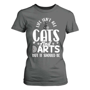 Kitty Lover Dartist Gift T Shirt For Women Life Should Be Cats And Darts TS12 Dark Heather Print Your Wear