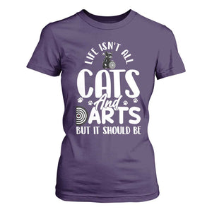 Kitty Lover Dartist Gift T Shirt For Women Life Should Be Cats And Darts TS12 Purple Print Your Wear