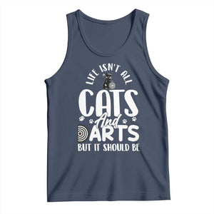 Kitty Lover Dartist Gift Tank Top Life Should Be Cats And Darts TS12 Navy Print Your Wear