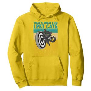 Funny Retro Sunset Cat Darts Hoodie I Pet Cats I Play Darts And I Know Things TS12 Daisy Print Your Wear