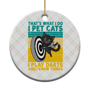 Funny Retro Sunset Cat Darts Ceramic Ornament I Pet Cats I Play Darts And I Know Things TS12 1pc Christmas Plaid Print Your Wear