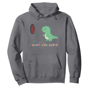 Funny Dinosaur Dartist Player Gift Hoodie I Do Not Like Darts TS12 Charcoal Print Your Wear