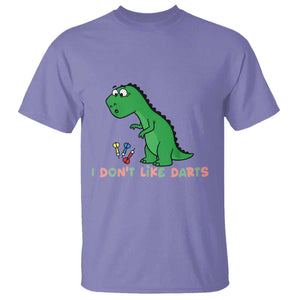 Funny Dinosaur Short Arms Problem T Shirt I Do Not Like Darts TS12 Violet Print Your Wear