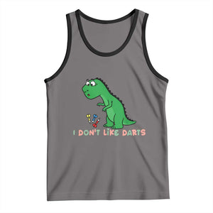 Funny Dinosaur Short Arms Problem Tank Top I Do Not Like Darts TS12 Deep Heather Black Print Your Wear