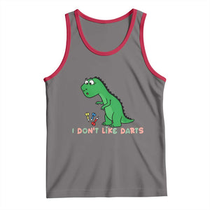Funny Dinosaur Short Arms Problem Tank Top I Do Not Like Darts TS12 Deep Heather Red Print Your Wear