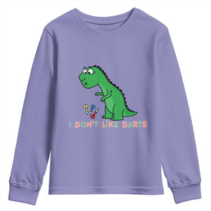 Funny Dinosaur Short Arms Problem Youth Sweatshirt I Do Not Like Darts TS12 Violet Print Your Wear