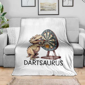 Dartsaurus Throw Blanket Funny Dinosaur Dart Player Gift TS12 Print Your Wear