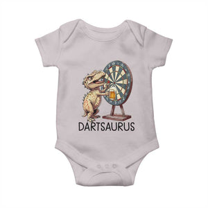 Dartsaurus Baby Onesie Funny Dinosaur Dart Player Gift TS12 Ice Gray Print Your Wear