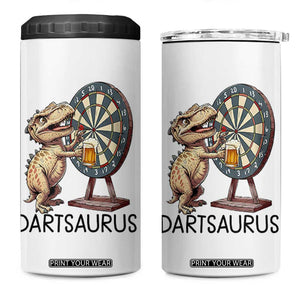 Dartsaurus 4 in 1 Can Cooler Tumbler Funny Dinosaur Dart Player Gift TS12 One Size: 16 oz White Print Your Wear