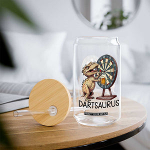 Dartsaurus Glass Can Funny Dinosaur Dart Player Gift TS12 Print Your Wear