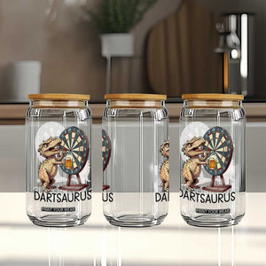 Dartsaurus Glass Can Funny Dinosaur Dart Player Gift TS12 Print Your Wear