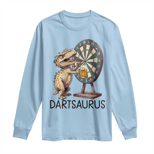 Dartsaurus Long Sleeve Shirt Funny Dinosaur Dart Player Gift TS12 Light Blue Print Your Wear
