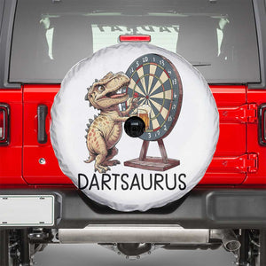 Dartsaurus Spare Tire Cover Funny Dinosaur Dart Player Gift TS12 White Print Your Wear