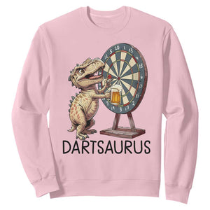 Dartsaurus Sweatshirt Funny Dinosaur Dart Player Gift TS12 Light Pink Print Your Wear