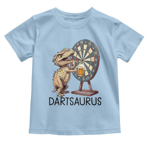 Dartsaurus Toddler T Shirt Funny Dinosaur Dart Player Gift TS12 Light Blue Print Your Wear