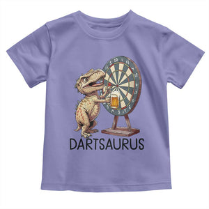 Dartsaurus Toddler T Shirt Funny Dinosaur Dart Player Gift TS12 Violet Print Your Wear