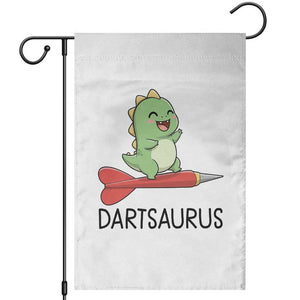 Cute Dartsaurus Playing Dart Garden Flag Dinosaur Lover Gift TS12 White Print Your Wear