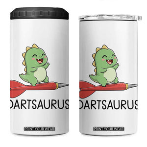 Cute Dartsaurus Playing Dart 4 in 1 Can Cooler Tumbler Dinosaur Lover Gift TS12 One Size: 16 oz White Print Your Wear