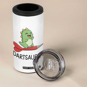 Cute Dartsaurus Playing Dart 4 in 1 Can Cooler Tumbler Dinosaur Lover Gift TS12 Print Your Wear