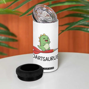 Cute Dartsaurus Playing Dart 4 in 1 Can Cooler Tumbler Dinosaur Lover Gift TS12 Print Your Wear