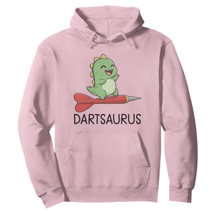 Cute Dartsaurus Playing Dart Hoodie Dinosaur Lover Gift TS12 Light Pink Print Your Wear