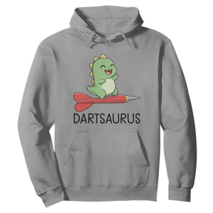 Cute Dartsaurus Playing Dart Hoodie Dinosaur Lover Gift TS12 Sport Gray Print Your Wear