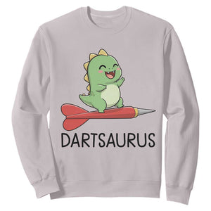 Cute Dartsaurus Playing Dart Sweatshirt Dinosaur Lover Gift TS12 Ice Gray Print Your Wear
