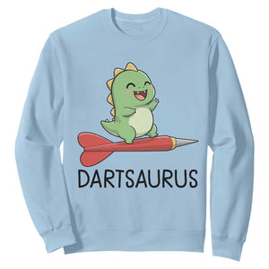 Cute Dartsaurus Playing Dart Sweatshirt Dinosaur Lover Gift TS12 Light Blue Print Your Wear