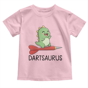 Cute Dartsaurus Playing Dart Toddler T Shirt Dinosaur Lover Gift TS12 Light Pink Print Your Wear