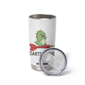 Cute Dartsaurus Playing Dart Tumbler Cup Dinosaur Lover Gift TS12 Print Your Wear