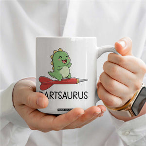 Cute Dartsaurus Playing Dart Coffee Mug Dinosaur Lover Gift TS12 Print Your Wear
