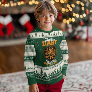 Funny Dartist Pub Game Ugly Christmas Sweater That One Dart That Just Hates You TS12 Forest Green Beige Print Your Wear