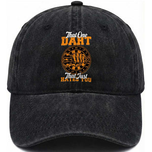 Funny Dartist Pub Game Washed Cotton Baseball Cap That One Dart That Just Hates You TS12 Print Your Wear