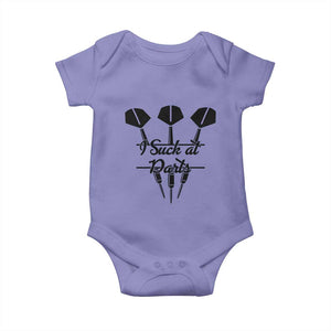 Funny I Suck At Darts Baby Onesie Bar Game Lover Dartist Gift TS12 Violet Print Your Wear