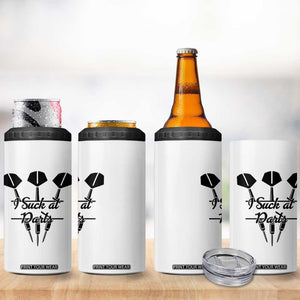 Funny I Suck At Darts 4 in 1 Can Cooler Tumbler Bar Game Lover Dartist Gift TS12 Print Your Wear